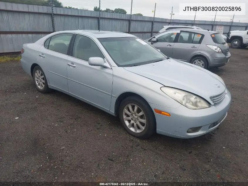 2002 Lexus Es 300 300 VIN: JTHBF30G820025896 Lot: 42175343