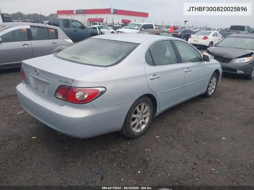 2002 Lexus Es 300 300 VIN: JTHBF30G820025896 Lot: 42175343
