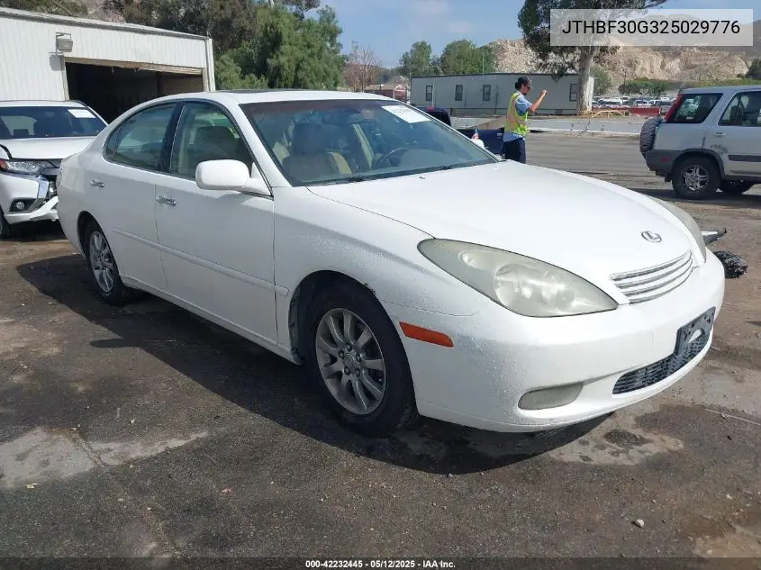 2002 Lexus Es 300 VIN: JTHBF30G325029776 Lot: 42232445