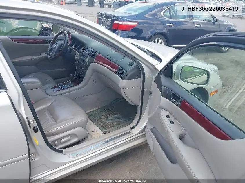 2002 Lexus Es 300 VIN: JTHBF30G220035419 Lot: 42618535