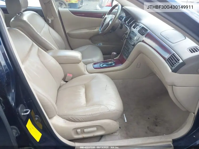 2003 Lexus Es 300 VIN: JTHBF30G430149911 Lot: 42237339