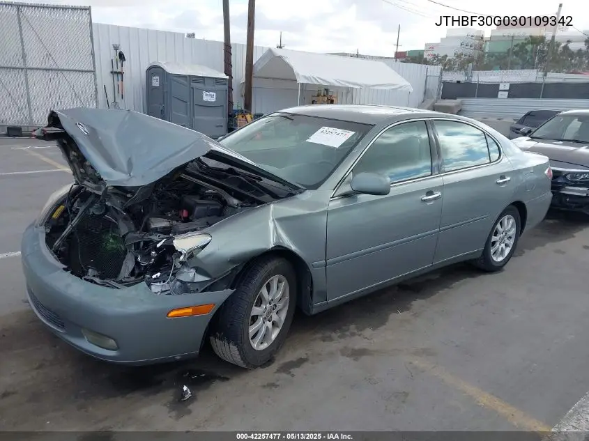 2003 Lexus Es 300 VIN: JTHBF30G030109342 Lot: 42257477