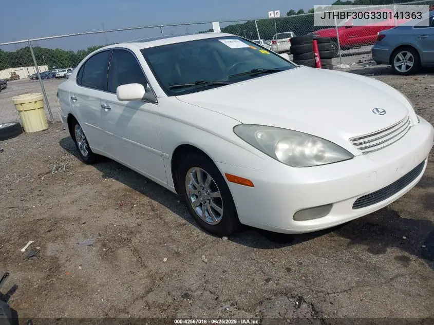 2003 Lexus Es 300 VIN: JTHBF30G330141363 Lot: 42567016
