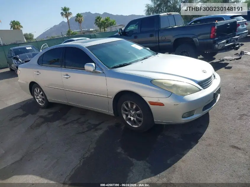 2003 Lexus Es 300 VIN: JTHBF30G230148191 Lot: 42587390