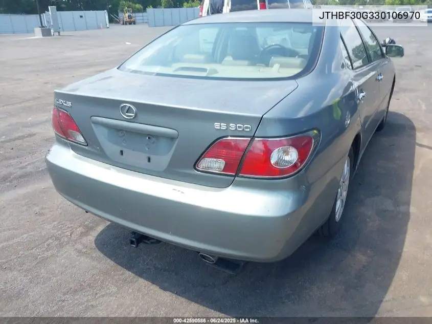 2003 Lexus Es 300 VIN: JTHBF30G330106970 Lot: 42590586