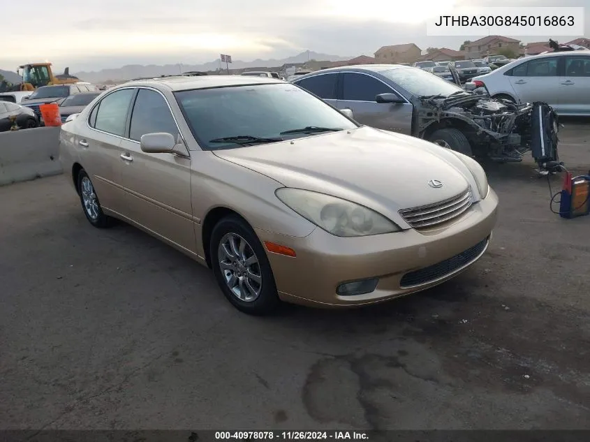 2004 Lexus Es 330 VIN: JTHBA30G845016863 Lot: 40978078