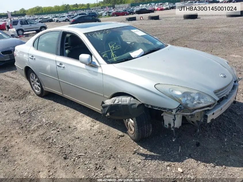 2004 Lexus Es 330 VIN: JTHBA30G145001024 Lot: 42140215