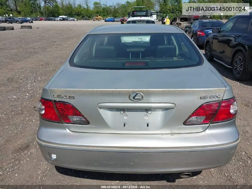 2004 Lexus Es 330 VIN: JTHBA30G145001024 Lot: 42140215
