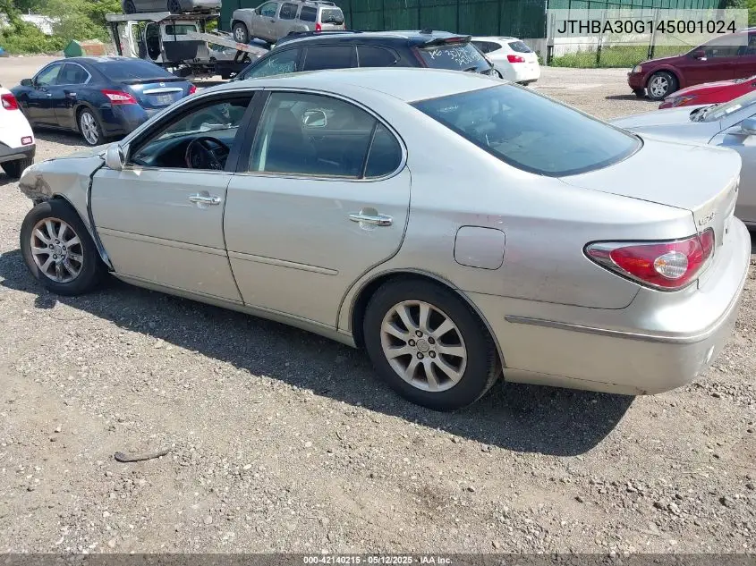 2004 Lexus Es 330 VIN: JTHBA30G145001024 Lot: 42140215
