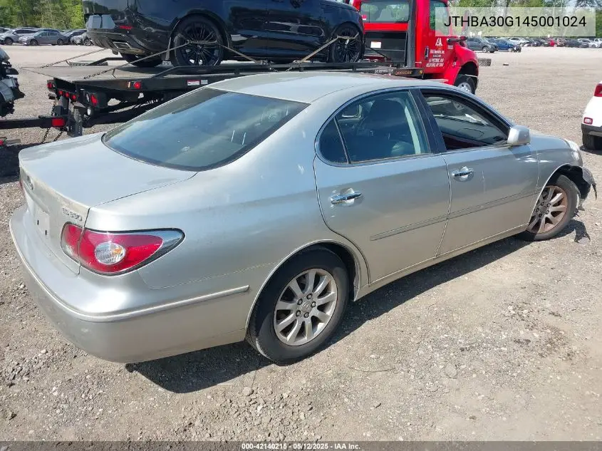 2004 Lexus Es 330 VIN: JTHBA30G145001024 Lot: 42140215