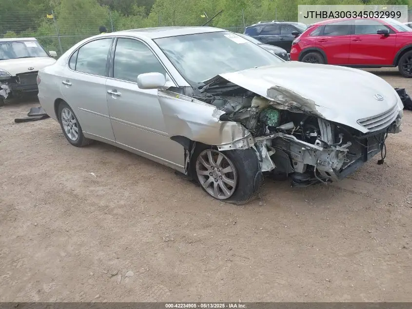 2004 Lexus Es 330 VIN: JTHBA30G345032999 Lot: 42234905