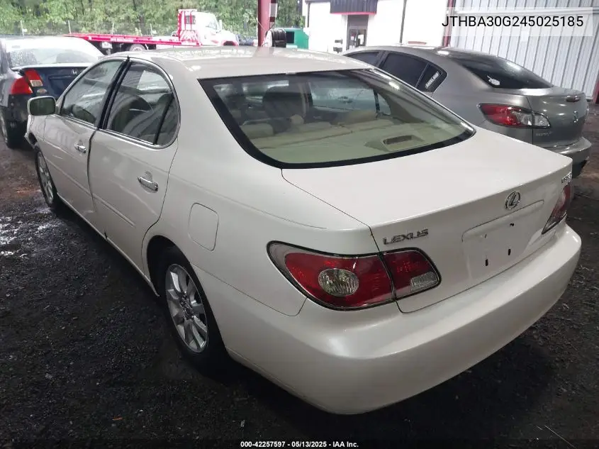 2004 Lexus Es 330 VIN: JTHBA30G245025185 Lot: 42257597