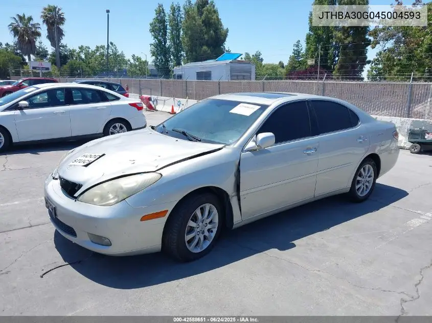 2004 Lexus Es 330 VIN: JTHBA30G045004593 Lot: 42588651
