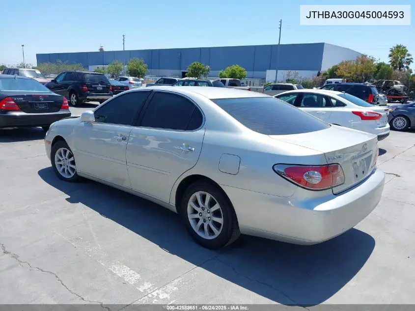 2004 Lexus Es 330 VIN: JTHBA30G045004593 Lot: 42588651