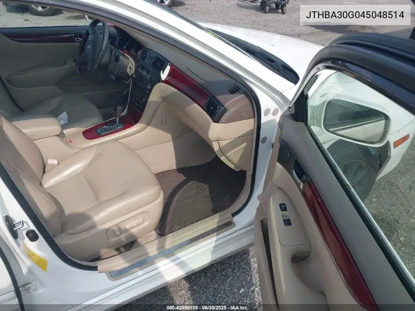 2004 Lexus Es 330 VIN: JTHBA30G045048514 Lot: 42590139