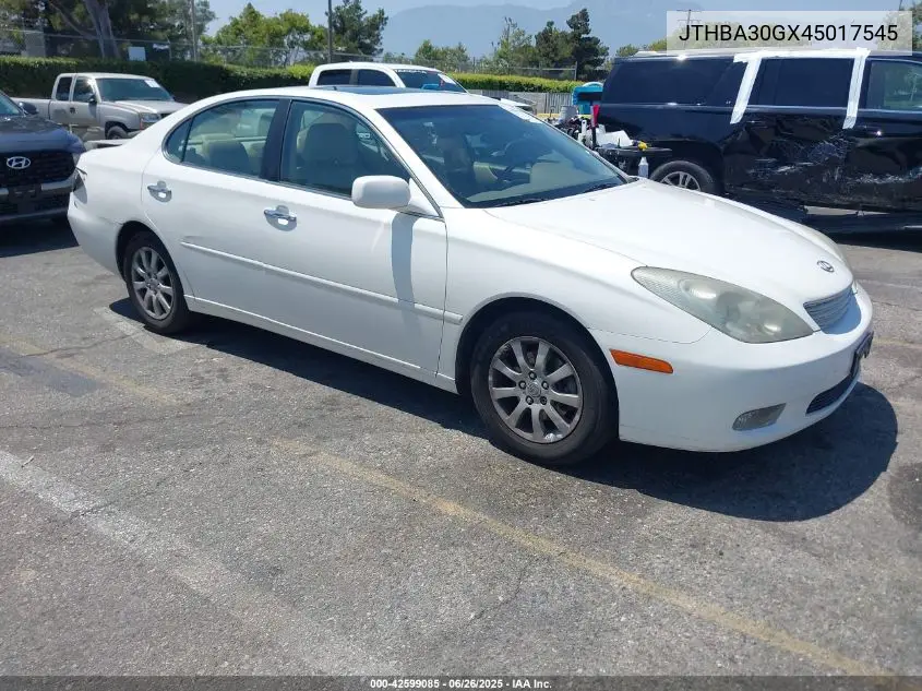 2004 Lexus Es 330 VIN: JTHBA30GX45017545 Lot: 42599085
