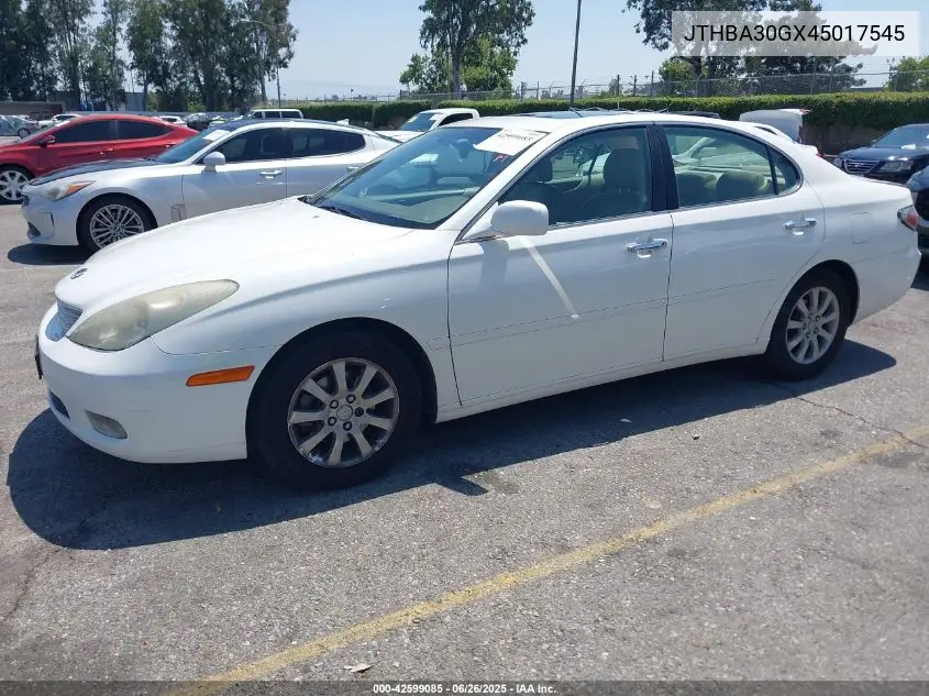 2004 Lexus Es 330 VIN: JTHBA30GX45017545 Lot: 42599085
