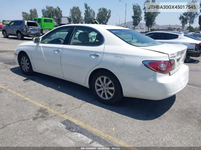 2004 Lexus Es 330 VIN: JTHBA30GX45017545 Lot: 42599085