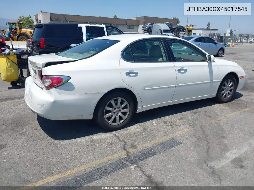 2004 Lexus Es 330 VIN: JTHBA30GX45017545 Lot: 42599085