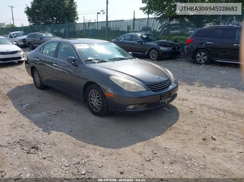 2004 Lexus Es VIN: JTHBA30G945028682 Lot: 42618109