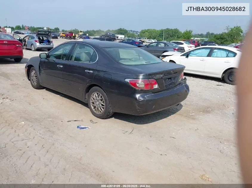 2004 Lexus Es VIN: JTHBA30G945028682 Lot: 42618109