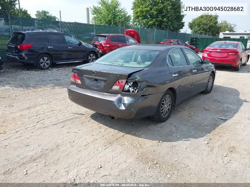2004 Lexus Es VIN: JTHBA30G945028682 Lot: 42618109
