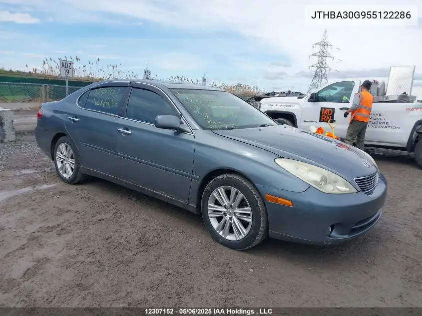 2005 Lexus Es330 VIN: JTHBA30G955122286 Lot: 12307152