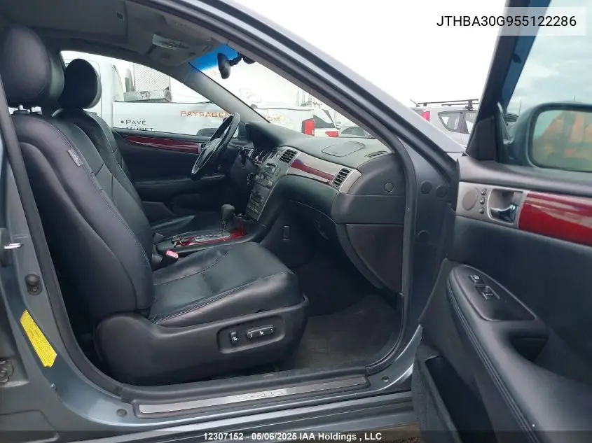 2005 Lexus Es330 VIN: JTHBA30G955122286 Lot: 12307152