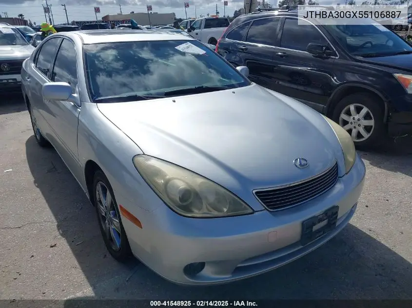 2005 Lexus Es 330 VIN: JTHBA30GX55106887 Lot: 41548925