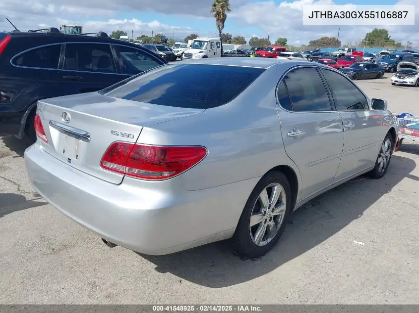 2005 Lexus Es 330 VIN: JTHBA30GX55106887 Lot: 41548925