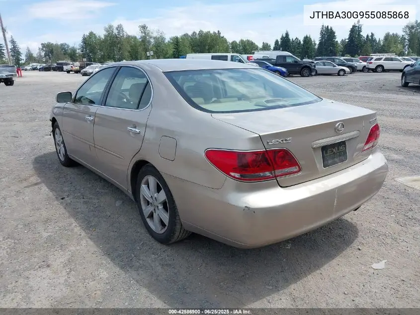 2005 Lexus Es 330 VIN: JTHBA30G955085868 Lot: 42586900