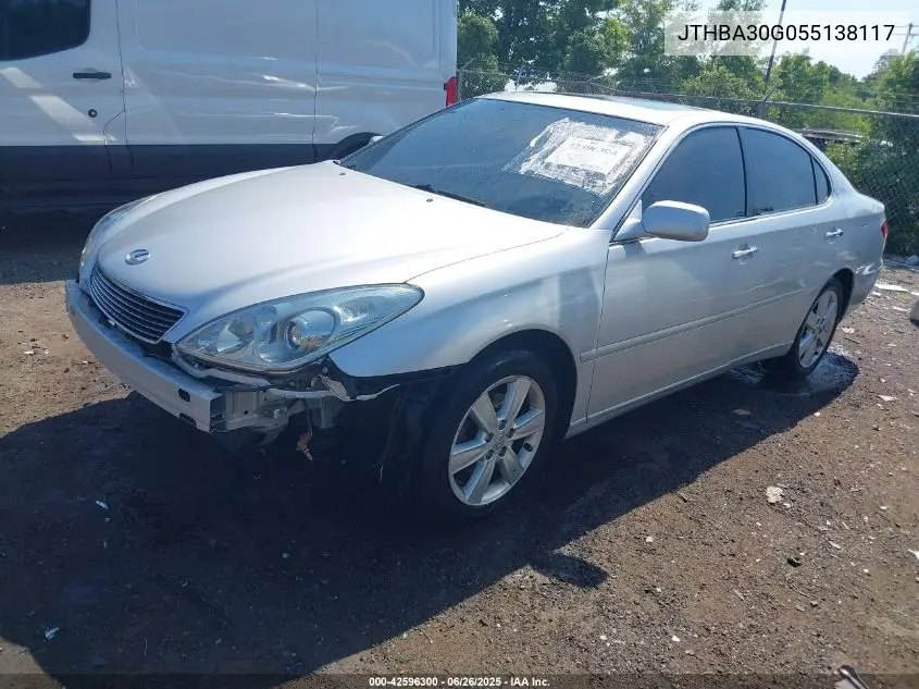 2005 Lexus Es 330 VIN: JTHBA30G055138117 Lot: 42596300