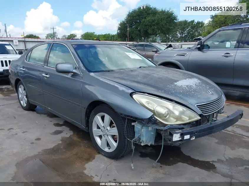 2005 Lexus Es 330 VIN: JTHBA30G855120268 Lot: 42596972