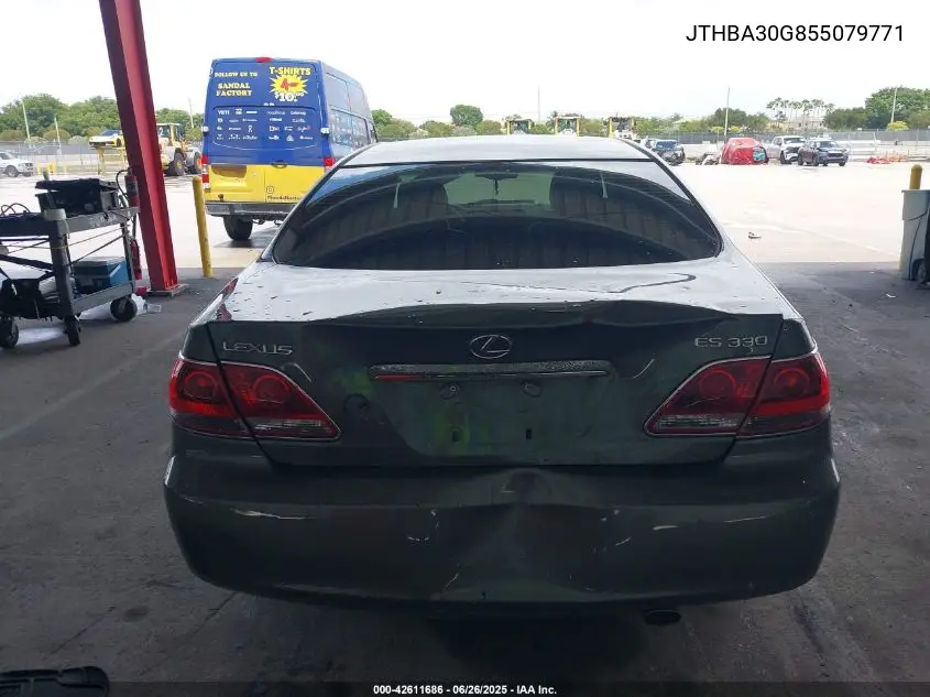 2005 Lexus Es 330 VIN: JTHBA30G855079771 Lot: 42611686