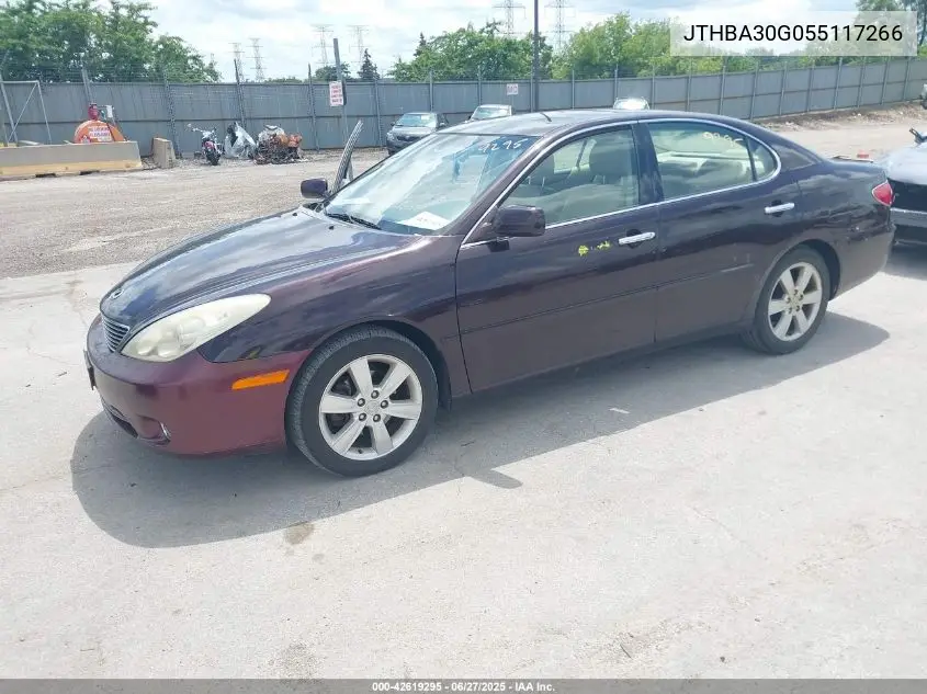2005 Lexus Es 330 VIN: JTHBA30G055117266 Lot: 42619295