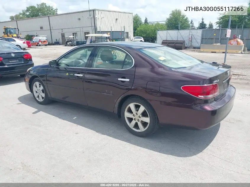 2005 Lexus Es 330 VIN: JTHBA30G055117266 Lot: 42619295