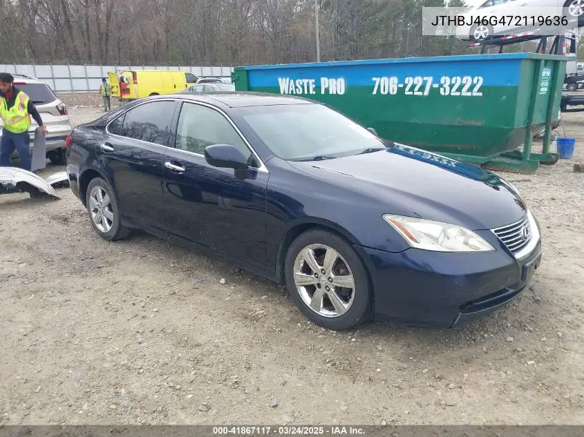 2007 Lexus Es 350 VIN: JTHBJ46G472119636 Lot: 41867117