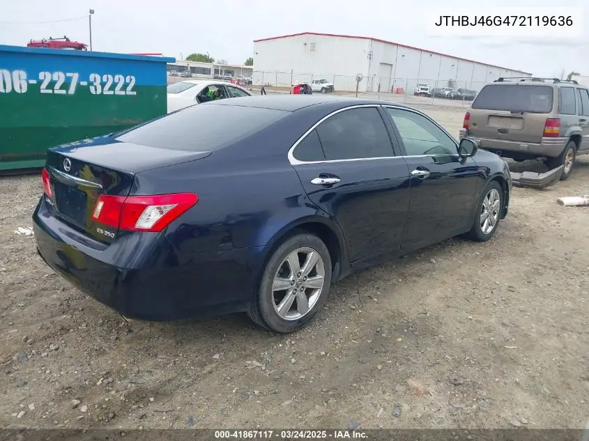2007 Lexus Es 350 VIN: JTHBJ46G472119636 Lot: 41867117