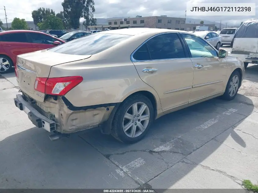 2007 Lexus Es 350 VIN: JTHBJ46G172112398 Lot: 42243859