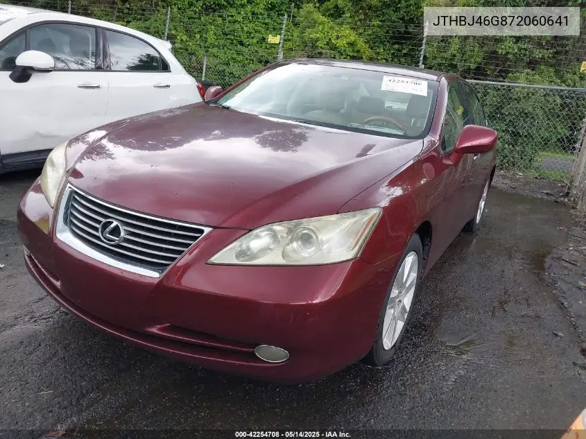 2007 Lexus Es 350 VIN: JTHBJ46G872060641 Lot: 42254708