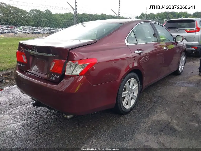 2007 Lexus Es 350 VIN: JTHBJ46G872060641 Lot: 42254708