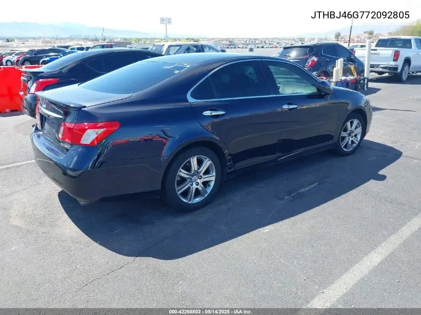 2007 Lexus Es 350 VIN: JTHBJ46G772092805 Lot: 42268502