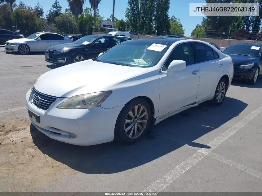 2007 Lexus Es 350 VIN: JTHBJ46G872063149 Lot: 42269252