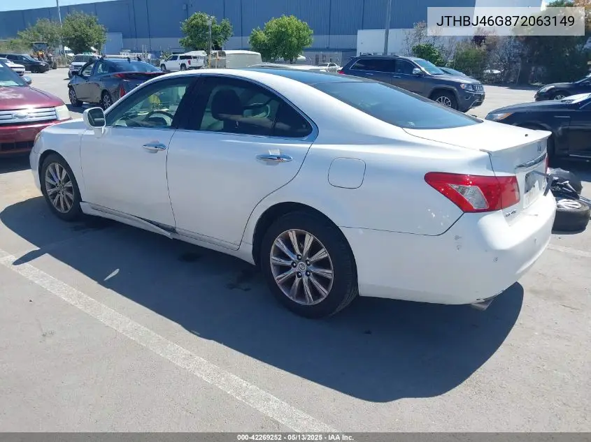 2007 Lexus Es 350 VIN: JTHBJ46G872063149 Lot: 42269252