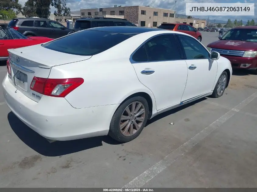 2007 Lexus Es 350 VIN: JTHBJ46G872063149 Lot: 42269252