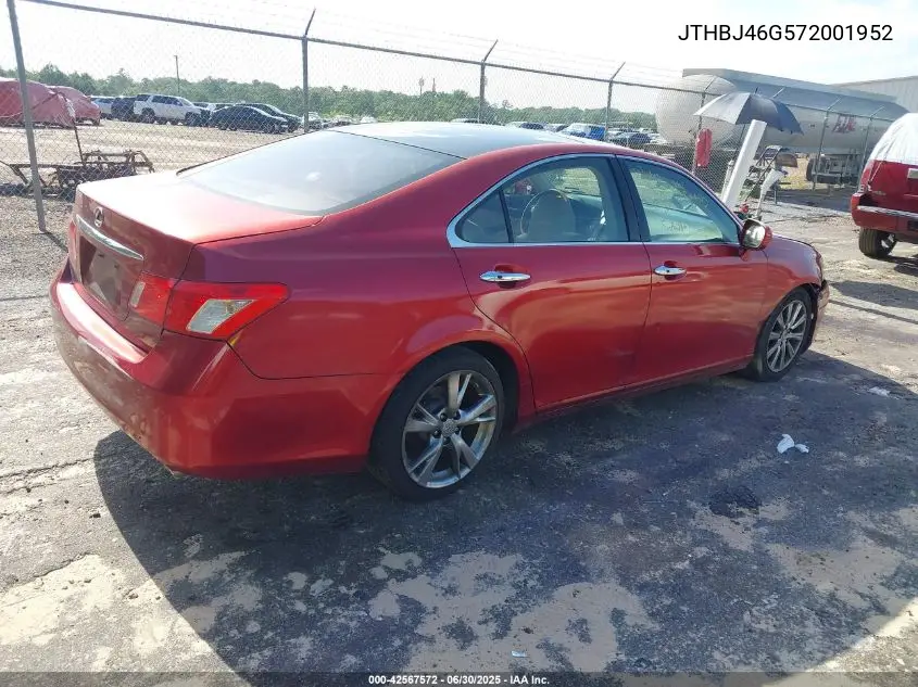 2007 Lexus Es 350 VIN: JTHBJ46G572001952 Lot: 42567572