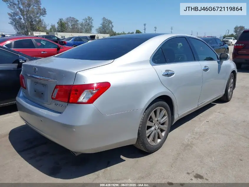 2007 Lexus Es 350 VIN: JTHBJ46G672119864 Lot: 42619296