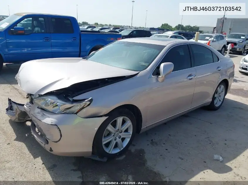 2007 Lexus Es 350 VIN: JTHBJ46G372103542 Lot: 42649414