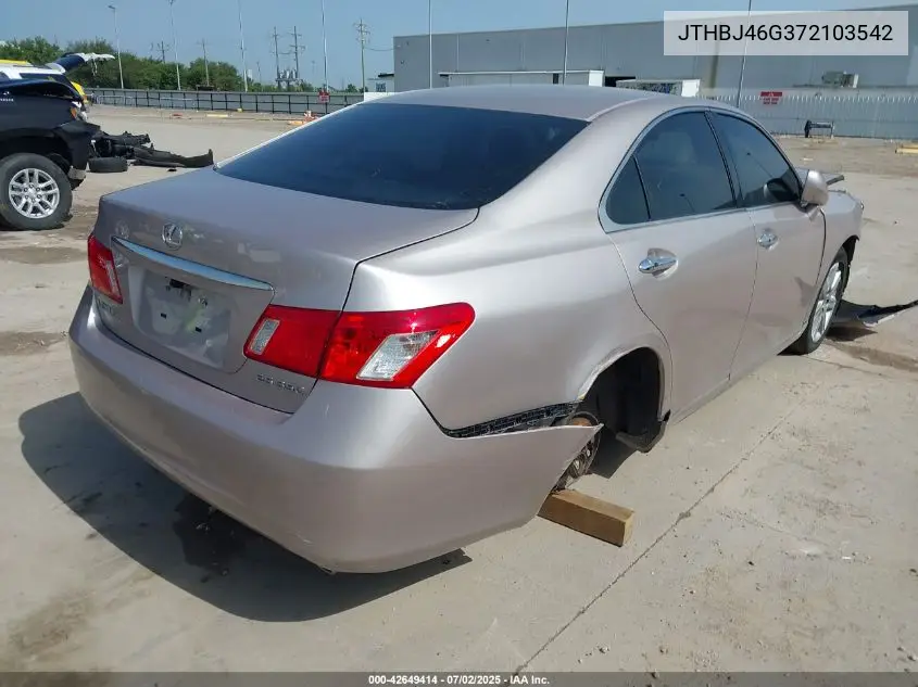 2007 Lexus Es 350 VIN: JTHBJ46G372103542 Lot: 42649414