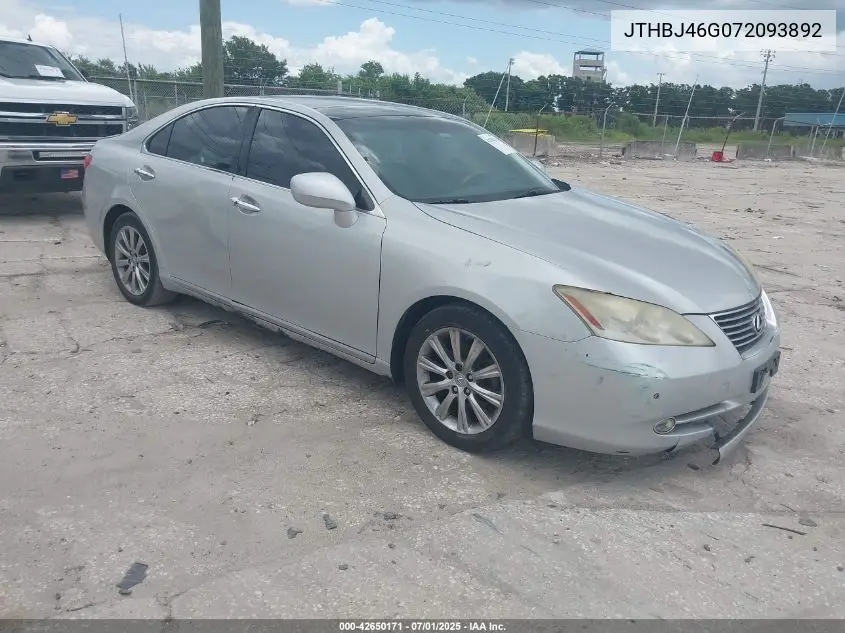 2007 Lexus Es 350 VIN: JTHBJ46G072093892 Lot: 42650171